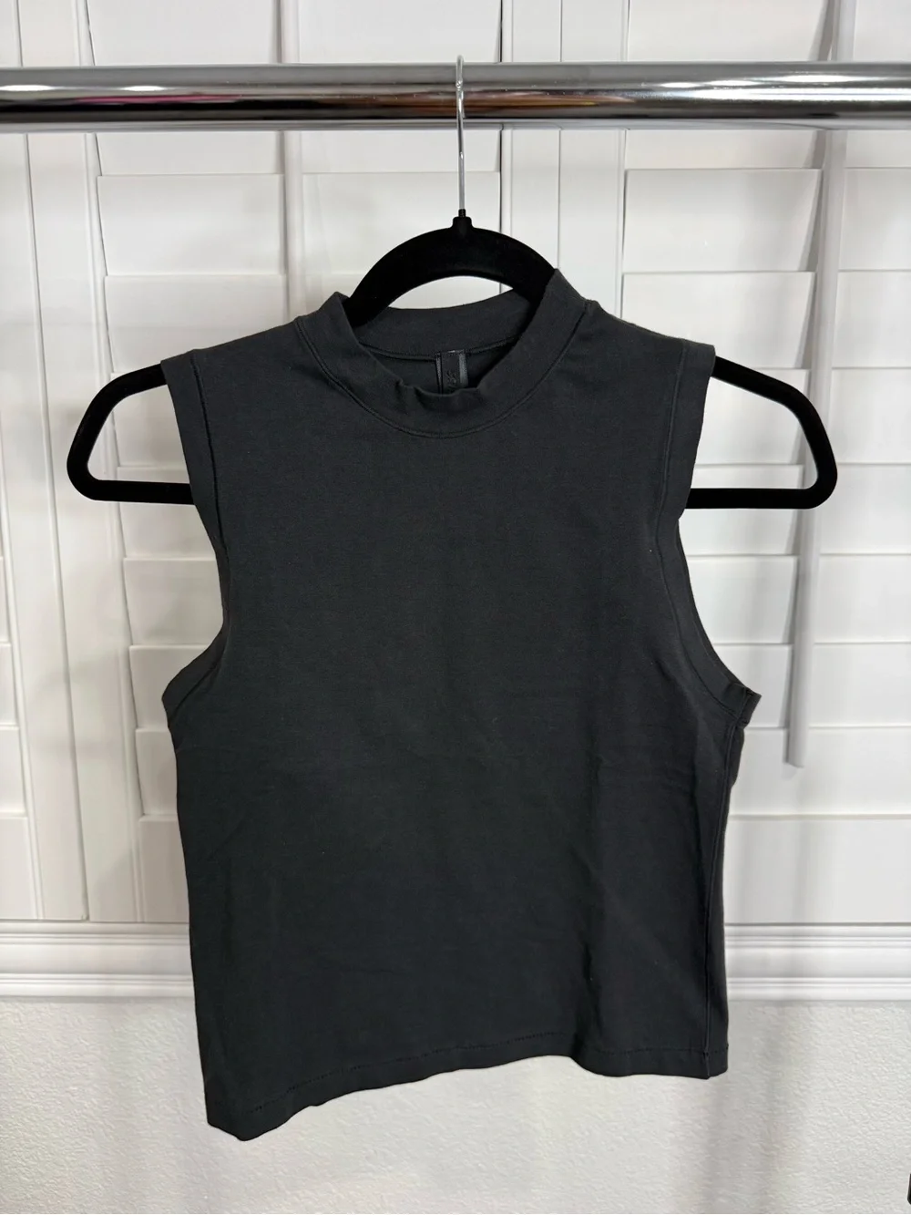 SKIMS Black Sleeveless Mock Neck Tank